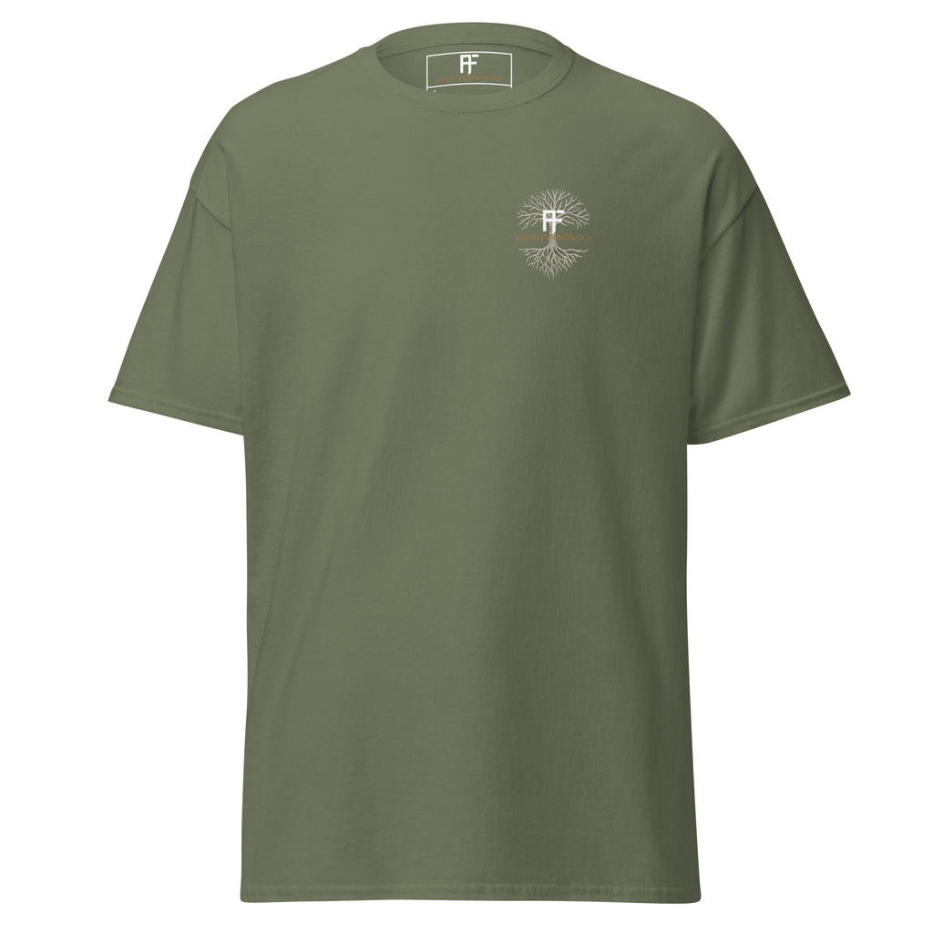 Raid Founders military green colour, Union Jack tee shirt front view