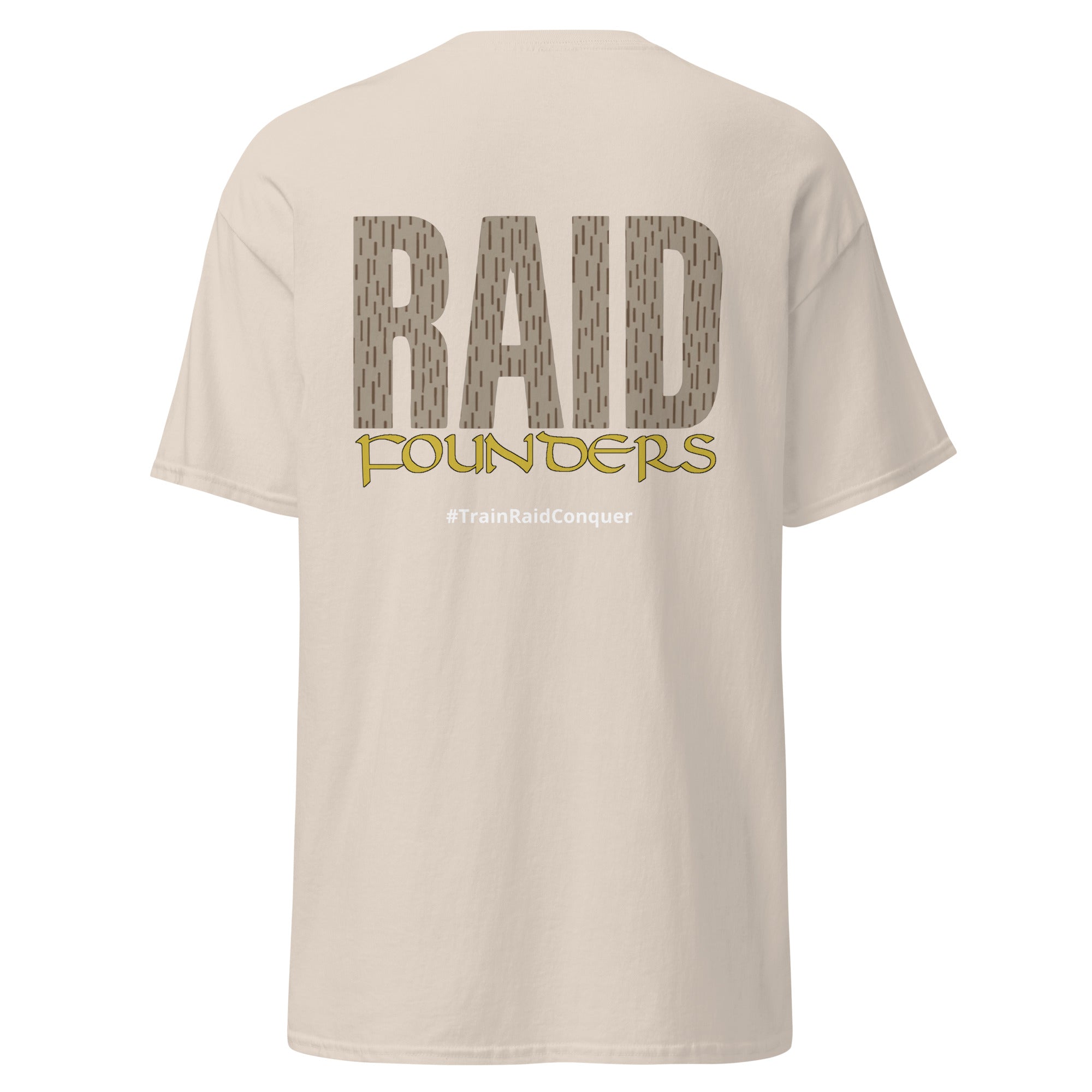 Raid Founders natural colour, desert rain, tee shirt, back view