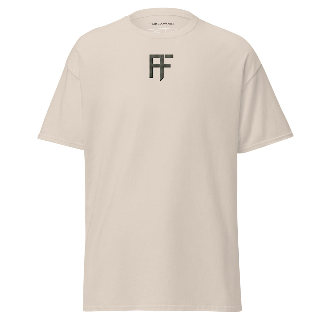Raid Founders DNC T shirt, Natural colour, front view