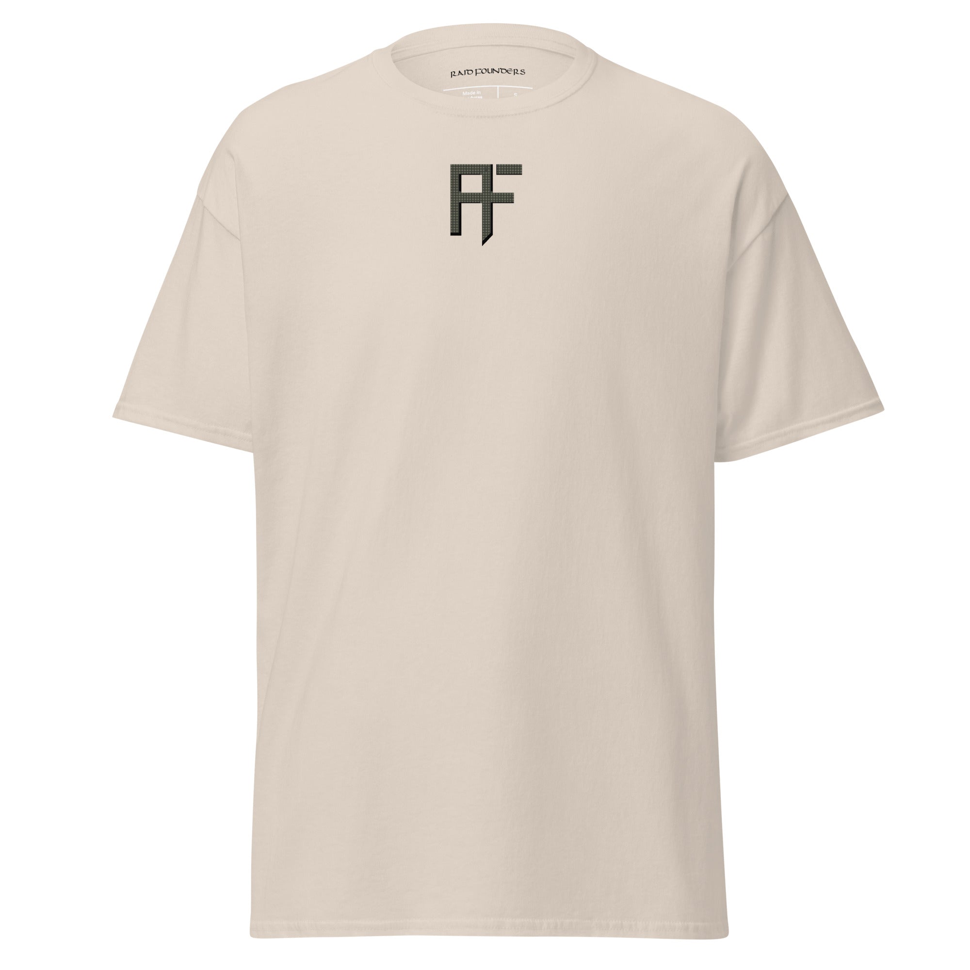 Raid Founders DNC T shirt, Natural colour, front view