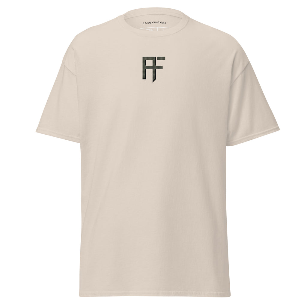 Raid Founders T SHIRT, RF DNC logo, natural colour,  front view