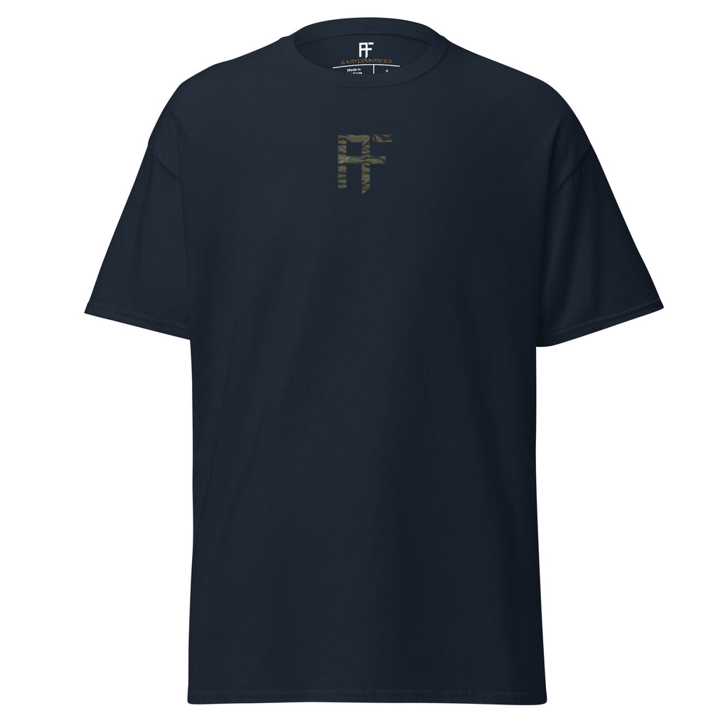Raid Founders T SHIRT, RF Tiger logo, navy colour,  front view