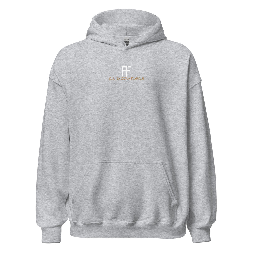 Raid Founders HOODIE - Pink Yggdrasil Unisex Hoodie in light grey front view
